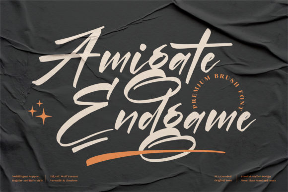Amigate Endgame Font – A Bold Handwritten Typeface for Craft Projects