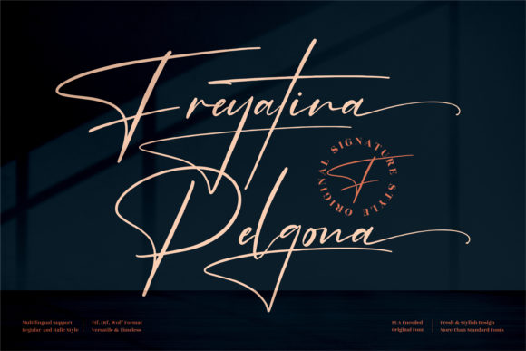Freyatina Pelgona: A Luxurious Handwritten Font for Branding