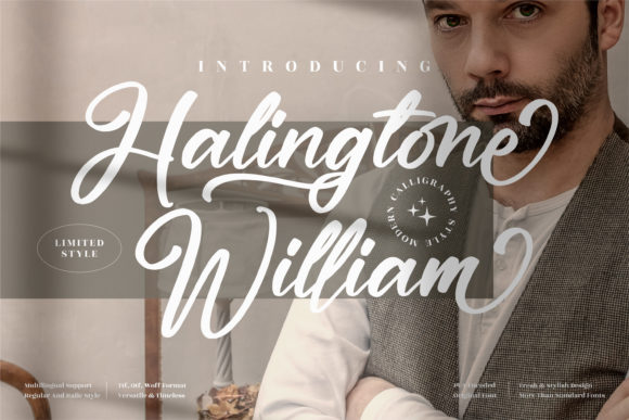 Halingtone William: A Script Font That Elevates Your Web Design